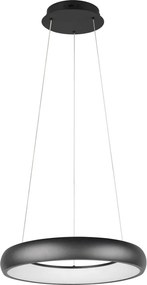 Матово черно LED затъмняващо се висящо осветително тяло с метален абажур ø 46 cm Cardona – Trio