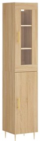 3199164 vidaXL Висок шкаф, сонома дъб, 34,5x34x180 см, инженерно дърво