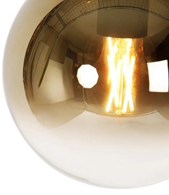 Интелигентен висящ аплик черен със златно стъкло 20 см с Wifi A60 - Pallon