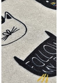 Черен-бежов килим за баня 40x60 cm Cutie – Foutastic