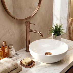 Смесител за мивка Rea Lungo Diamond Brush Brush Copper High