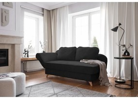 Антрацитен шезлонг от рипсено кадифе (ляв ъгъл) Chic Charlotte – Miuform