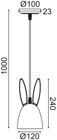 Висяща таванна лампа Bunny единична лампа