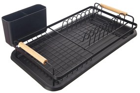 Черна метална тавичка за оттичане 43x28,5 cm Radka – Orion