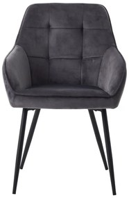 Сиви тапицирани трапезни столове в комплект с подлакътници 2 бр. Nolan Square – Unique Furniture