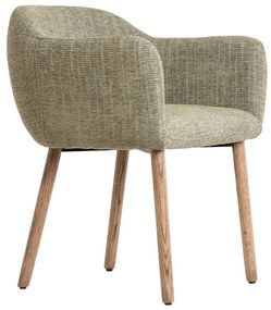 Светлозелени тапицирани трапезни столове в комплект с подлакътници 2 бр. Blaine – Light &amp; Living