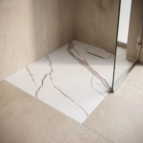 Корито за душ кабина Bazalt CARRARA WHITE 80x100