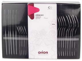 Прибори за хранене от неръждаема стомана в сребрист цвят 24 бр. Plain – Orion