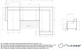 Сив разтегателен/с място за съхранение ъглов диван (десен ъгъл/U форма) Classy Sophie – Miuform