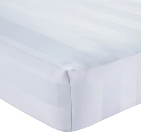 Бял еластичен сатенен чаршаф 150x200 cm So Soft Satin Stripe – Catherine Lansfield