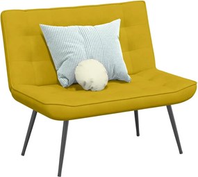 4012343 vidaXL Пейка, жълта, 110x74x84 см, кадифе