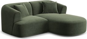 Зелен кадифен ъглов диван (десен ъгъл) Campi – Cosmopolitan Design