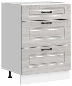 854285 vidaXL Кухненски шкаф, "Kalmar", сив сонома, инженерно дърво