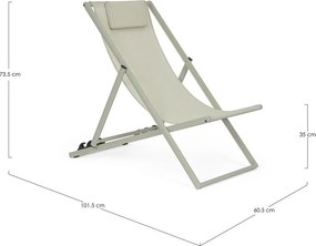 Кафяво-сив градински шезлонг метален Taylor – Bizzotto