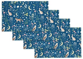 Памучни подложки за хранене в комплект от 4 бр. 30x46 cm Enchanted Twilight Animals – Catherine Lansfield