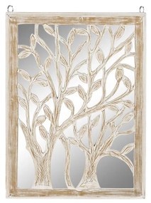 Декорация за стена DKD Home Decor Огледало Дърво Бял Дървен MDF (45 x 2,5 x 65 cm)