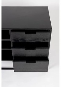 Черна ратанова маса за телевизор 38x55 cm Guuji - White Label