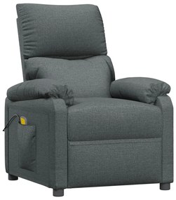 322457 vidaXL Масажен стол, тъмносив, текстил