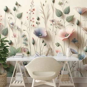 Тапет – Пастелни полски цветя