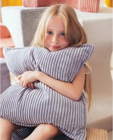 Синя детска възглавница за диван от рипсено кадифе Block – Wigiwama