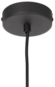 Висяща лампа в стил Арт Деко черна с опушено стъкло - Flore