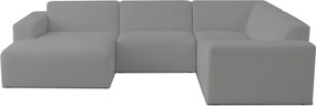 Сив ъглов диван от букле ("U" форма) Roxy – Scandic