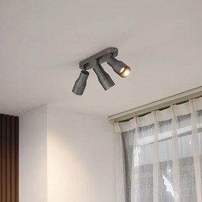 Кръгъл таванен прожектор тъмно сив GU10 50mm 3-светлинен - Stanley