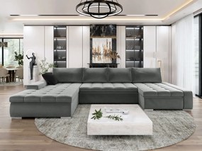 Ъглов диван Caro-Сиво тъмно
