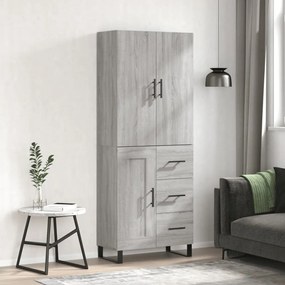 3196041 vidaXL Висок шкаф, сив сонома, 69,5x34x180 см, инженерно дърво