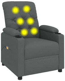 339113 vidaXL Масажен стол, тъмносив, текстил