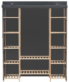 248197 vidaXL Гардероб, сив, 135x40x170 см, текстил