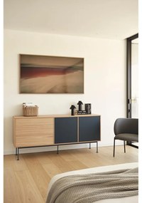 Антрацитно сив скрин с дъбов фурнир, ширина 180 см Yoko - Teulat