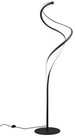 Черна LED подова лампа с метален абажур (височина 160 cm) Nala - Trio Select