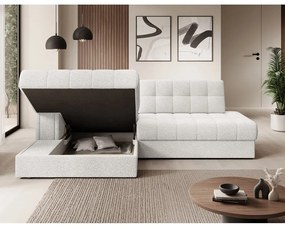 Кремав разтегателен ъглов диван от букле (ляв ъгъл) Blezalt – ELTAP