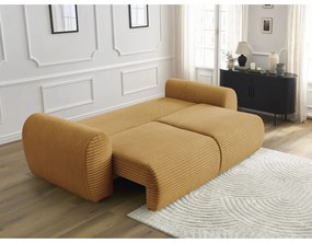 Разтегателен диван от рипсено кадифе в цвят горчица 257 cm Lucien – Bobochic Paris