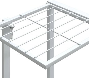 Стойка за цветя, 94,5x25x89 см, бяла, желязо