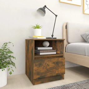 Sonata H Нощни шкафчета 2 бр опушен дъб 40x40x50 см инженерно дърво