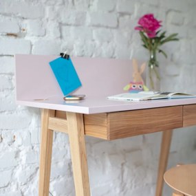 Сиво бюро с основа от ясенова дървесина, дължина 85 cm Luka - Ragaba