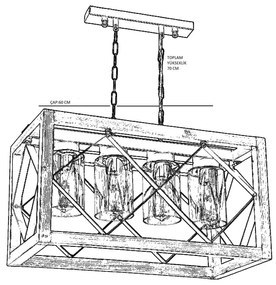 Висяща лампа от габър Zikzak Camlı 4lü - Opviq lights