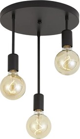 Модерна таванна лампа черна 3-светлина - Facil