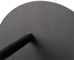 Стенна лампа в стил Арт Деко черна и опушено стъкло - Flore