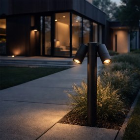 Свободностояща външна лампа черна 50 см 2-светлина регулируема - Duo