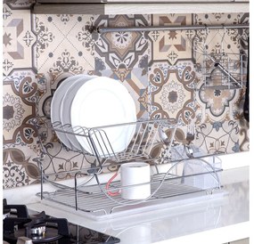 СУШИЛНИК ЗА СЪДОВЕ TEKNO TEL KB 009 , 2 нива , хром-прозрачна тавичка