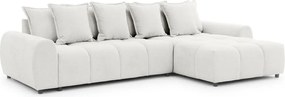 Бял ъглов диван (десен ъгъл) Albane – Ropez