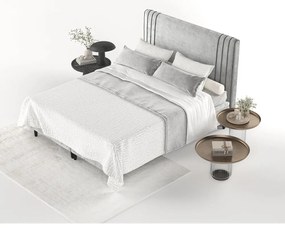 Сиво тапицирано двойно легло с място за съхранение 140x200 cm Musca – Maison de Rêve