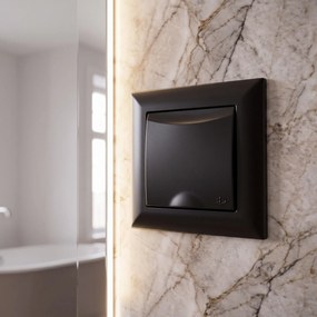 Единичен контакт със заземяване и капаче OSTE JNH005-G Black