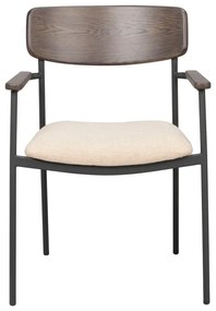 Трапезни столове в кремаво и тъмнокафяво в комплект от 2 бр. Maymont – Rowico