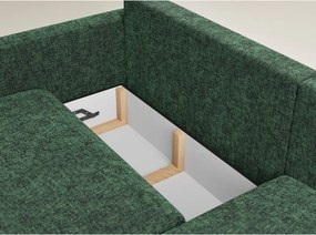 Тъмнозелен шенилов сгъваем/с място за съхранение ъглов диван (десен ъгъл) Leon – Maison de Rêve