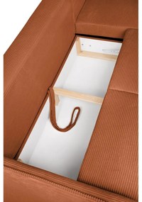 Оранжев сгъваем ъглов диван от рипсено кадифе Tori – Bonami Selection