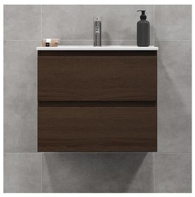 Шкаф за баня с мивка KENWOOD 61 см, цвят орех